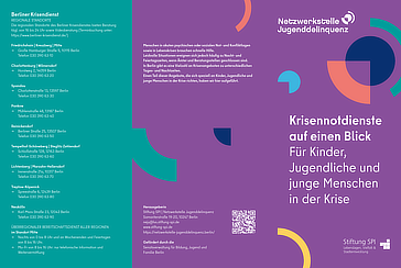 Flyer Krisennotdienste für Kinder und Jugendliche in Berlin