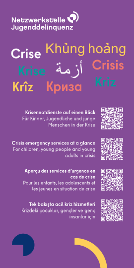 Mehrsprachiger Übersichtsflyer Krisennotdienste für Kinder und Jugendliche in Berlin